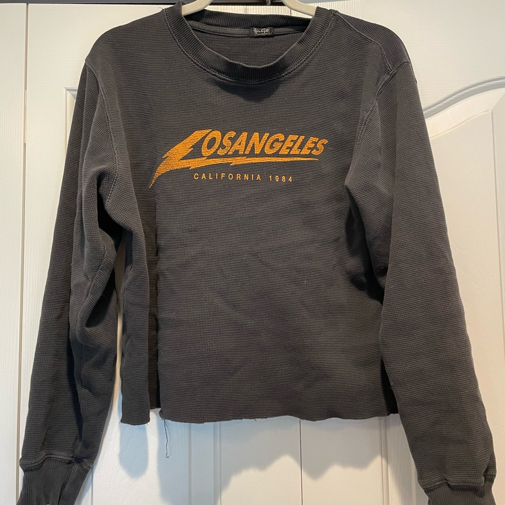 Pacsun raw hem cropped shirt